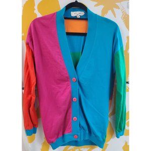 Colorblocked Vintage 80s Cardigan